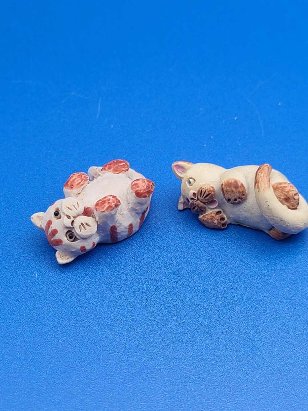 2 Peter Fagan Colour Box Hopscotch Vintage Miniature Cats Orange Tabby Siamese